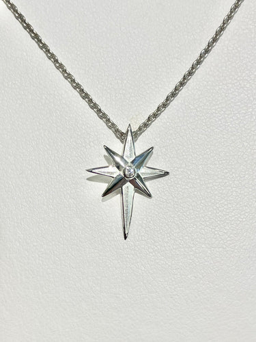 North Star Silver Cross Adjustable Necklace