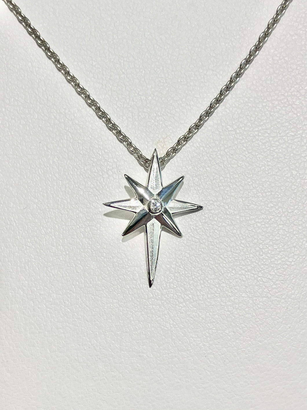 North Star Silver Cross Adjustable Necklace
