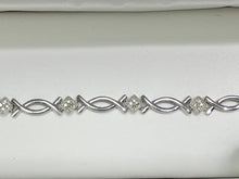 Load image into Gallery viewer, Sterling Silver Diamond Bracelet 0.22 Carats