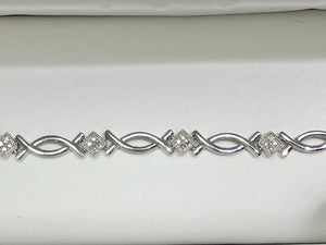 Sterling Silver Diamond Bracelet 0.22 Carats