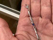 Load image into Gallery viewer, Sapphire And Diamond Silver Bracelet