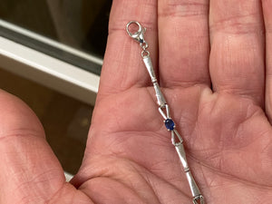Sapphire And Diamond Silver Bracelet