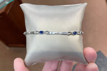 Load image into Gallery viewer, Sapphire And Diamond Silver Bracelet