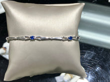 Load image into Gallery viewer, Sapphire And Diamond Silver Bracelet