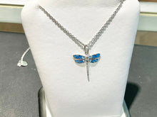 Load image into Gallery viewer, Silver Dragon Fly Adjustable Necklace