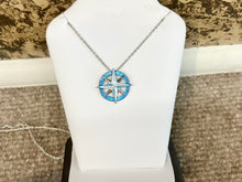 Load image into Gallery viewer, Silver Compass Adjustable Necklace