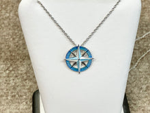 Load image into Gallery viewer, Silver Compass Adjustable Necklace