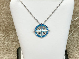 Silver Compass Adjustable Necklace