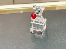 Load image into Gallery viewer, I Love You Teddy Bear Crystal Figurine