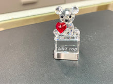 Load image into Gallery viewer, I Love You Teddy Bear Crystal Figurine