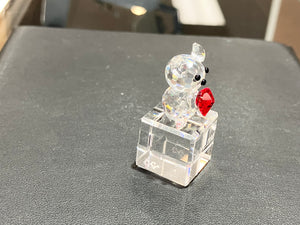 I Love You Teddy Bear Crystal Figurine