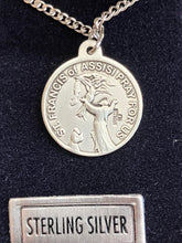 Load image into Gallery viewer, Saint Anthony And Saint Francis Silver Pendant And Chain