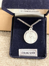 Load image into Gallery viewer, Saint Anthony And Saint Francis Silver Pendant And Chain