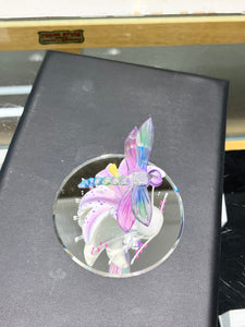 Dragon Fly And Lavender Lilly Glass Figurine