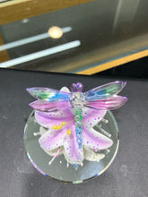 Load image into Gallery viewer, Dragon Fly And Lavender Lilly Glass Figurine