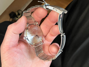 Seiko Stainless Steel Watch With Blue Dial