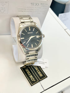 Seiko Stainless Steel Watch With Blue Dial