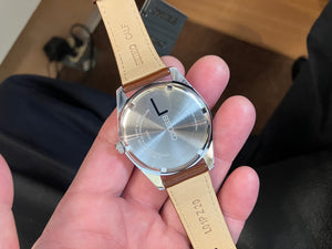 Seiko Leather Strap Watch Green Dial With Day/Date Calendar