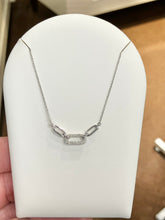 Load image into Gallery viewer, Silver Natural Diamond Adjustable Necklace