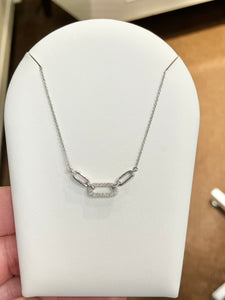 Silver Natural Diamond Adjustable Necklace