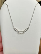 Load image into Gallery viewer, Silver Natural Diamond Adjustable Necklace