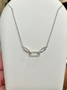 Silver Natural Diamond Adjustable Necklace