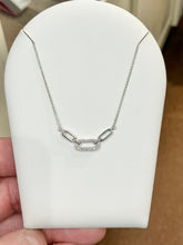 Load image into Gallery viewer, Silver Natural Diamond Adjustable Necklace