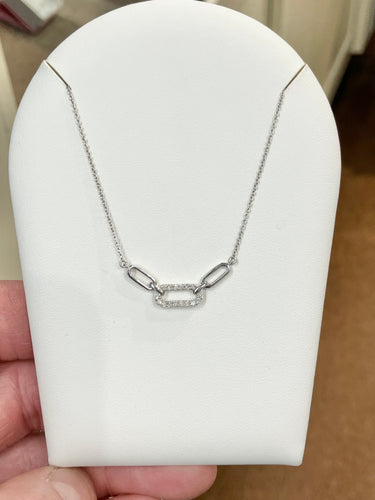 Silver Natural Diamond Adjustable Necklace