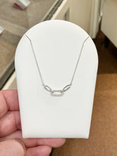 Load image into Gallery viewer, Silver Natural Diamond Adjustable Necklace
