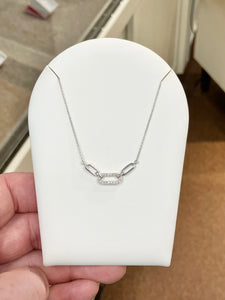 Silver Natural Diamond Adjustable Necklace