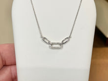 Load image into Gallery viewer, Silver Natural Diamond Adjustable Necklace