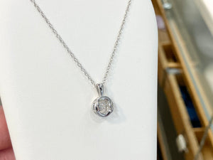 Silver Shimmer Diamond Pendant And Chain