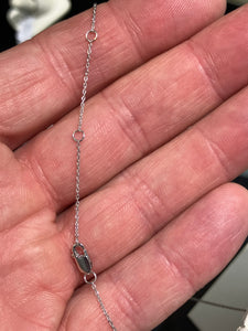 Crescent Moon And Star Silver Diamond Adjustable Necklace