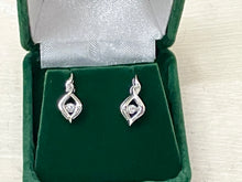 Load image into Gallery viewer, Silver Shimmer Diamond Earrings