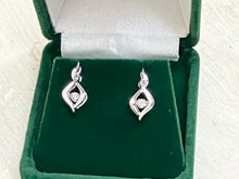 Load image into Gallery viewer, Silver Shimmer Diamond Earrings