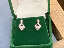 Load image into Gallery viewer, Silver Shimmer Diamond Earrings