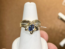 Load image into Gallery viewer, Sapphire And Diamond Gold Ring