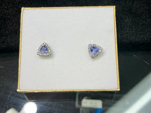 Load image into Gallery viewer, Tanzanite And Diamond White Gold Earrings