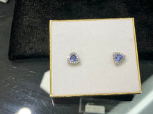 Load image into Gallery viewer, Tanzanite And Diamond White Gold Earrings