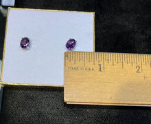 Load image into Gallery viewer, Amethyst White Gold Earrings