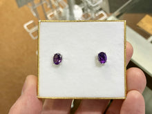 Load image into Gallery viewer, Amethyst White Gold Earrings