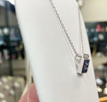 Cargar imagen en el visor de la galería, Sapphire And Diamond White Gold Pendant
