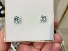Load image into Gallery viewer, Aquamarine White Gold Earrings