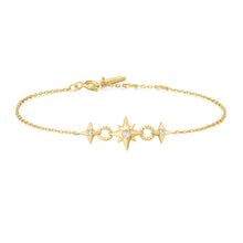 Load image into Gallery viewer, Gold Linked Star Bracelet
