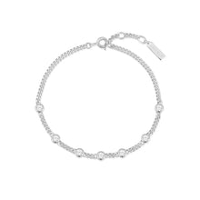 Laden Sie das Bild in den Galerie-Viewer, Silver Multi Station Round Stone Chain Bracelet