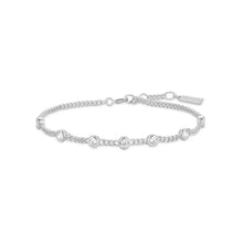 Laden Sie das Bild in den Galerie-Viewer, Silver Multi Station Round Stone Chain Bracelet