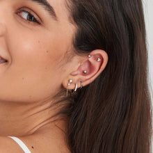 Load image into Gallery viewer, Silver Smooth Mini Huggie Hoop Earrings