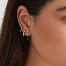 Load image into Gallery viewer, Silver Smooth Mini Huggie Hoop Earrings