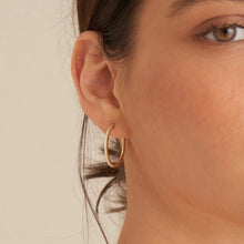 Load image into Gallery viewer, Cubic Zirconia Gold Plated Hoop Earrings