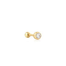 Load image into Gallery viewer, Gold Solitaire Cubic Zirconia Barbell Ania Haie